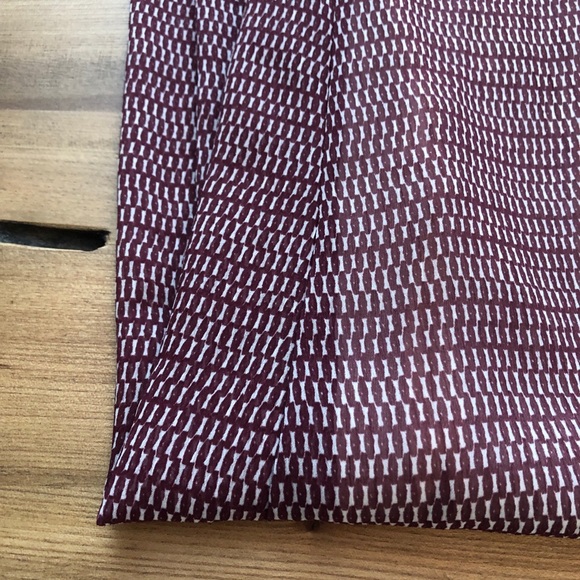 GAP Maxi Skirt Dark Maroon White Pattern w/ lining - Picture 5 of 11